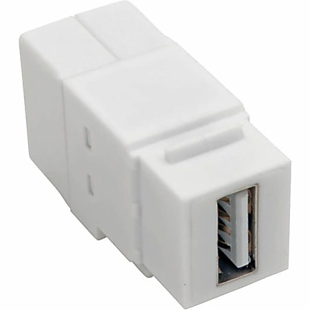 Eaton Tripp Lite Series USB 2.0 All-in-One Keystone/Panel Mount Coupler (F/F), White - U060-000-KP-WH