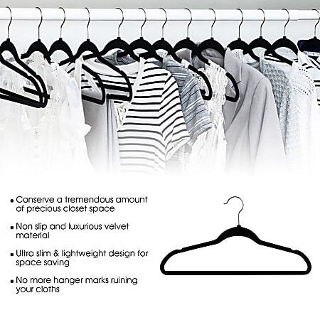 Black flocked coat hangers best sale