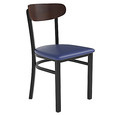 Flash Furniture Wright Commercial Grade Dining Chair WalnutBlue