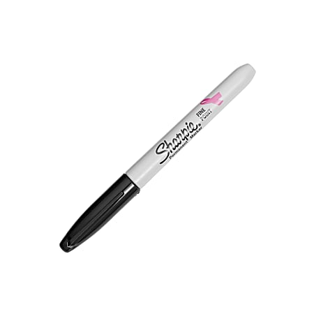 Sharpie® Permanent Fine-Point Markers, Black/Pink Ribbon, Pack Of