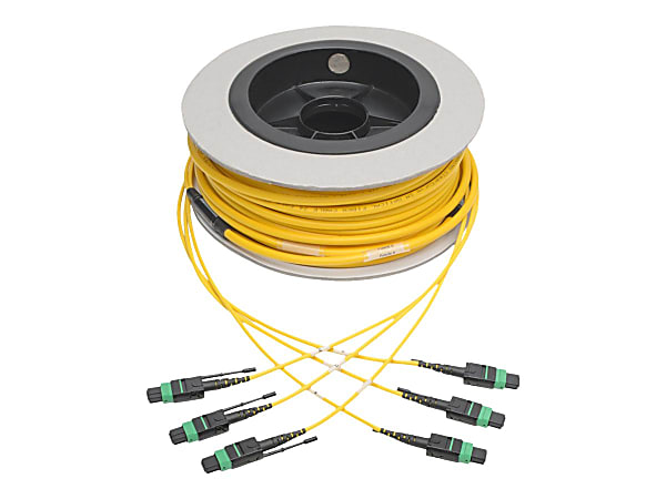Tripp Lite MTP/MPO (APC) Singlemode Slim Trunk Cable, 24-Strand, 40/100 GbE, 40/100GBASE-PLR4, Plenum, 6mm Dual Jacket, 30 m (98 ft.)