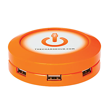 ChargeHub X7 7-Port USB SuperCharger Super Value Pack, Round, Orange, CRGRD-SVP-X7-007
