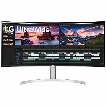 LG Ultrawide 38BN95C-W 38" UW-QHD+ Curved Screen Gaming LCD Monitor - 21:9 - Textured Black, Textured White, Silver - 38BN95CW