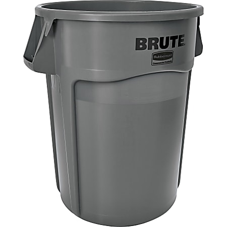 Rubbermaid Commercial Brute 44-Gallon Vented Utility Containers - 44 gal Capacity - Round - Gray - 4 / Carton