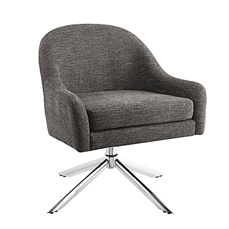 Linon Tydle Swivel Accent Chair, Granite/Chrome