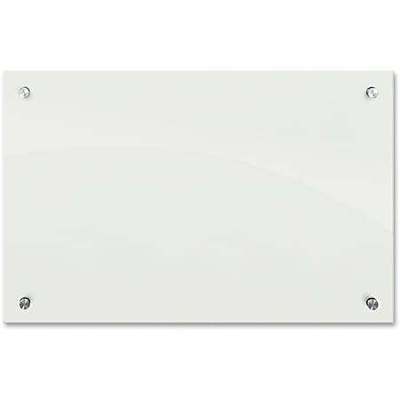 MooreCo Frosted Pearl Glass Dry Erase Markerboard - 24" (2 ft) Width x 18" (1.5 ft) Height - Frosted Pearl Tempered Glass Surface - Rectangle - Wall Mount - 1 Each