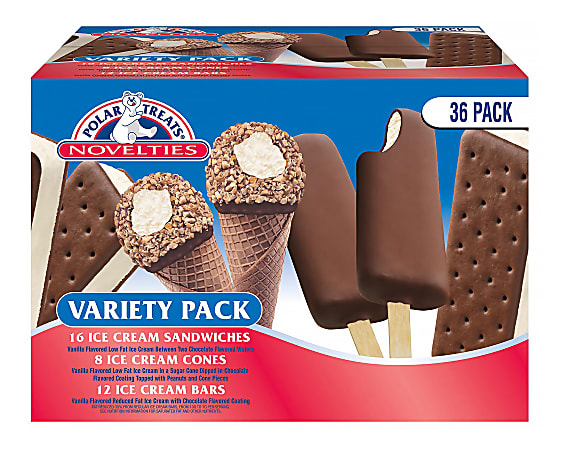 Polar Treats Ice Cream Novelties Variety Pack, Pack Of 36 Snacks
