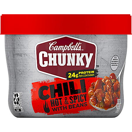 Campbell's Chunky Firehouse Hot And Spicy Chili, 15.25 Oz, Case Of 8 Bowls