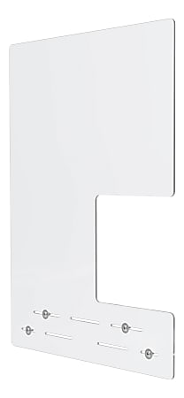 Deflect-O Polycarbonate Mounting Barriers, 31-3/4"H x 23-3/4"W x 1/8"D, Clear, Set Of 2 Barriers