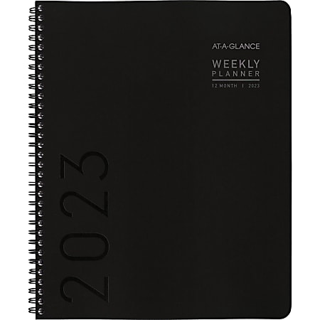AT-A-GLANCE Contemporary Lite 2023 RY Weekly Monthly Planner, Black, Large, 8 1/4" x 11"