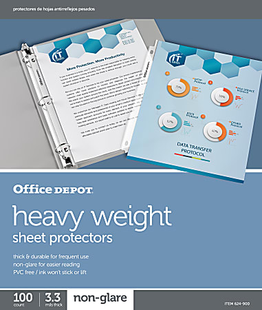 Office Depot Brand Standard Weight Sheet Protectors 8 12 x 11