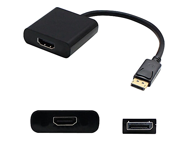 AddOn 8in DisplayPort to HDMI Adapter Cable - Adapter - DisplayPort male to HDMI female - 7.9 in - black