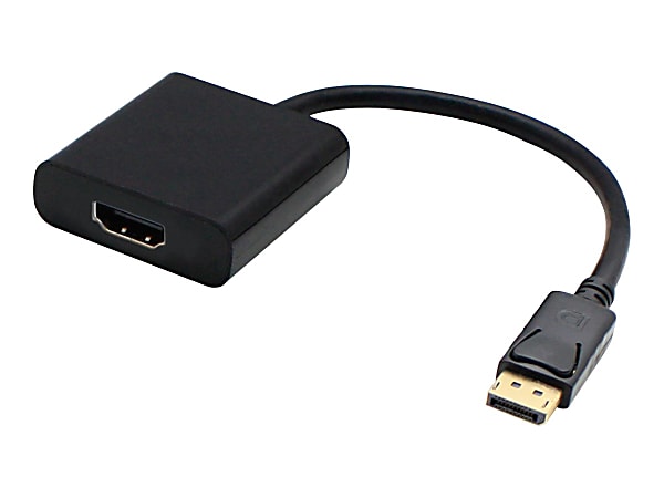 AddOn 8in DisplayPort to HDMI Adapter Cable - Adapter - DisplayPort male to HDMI female - 7.9 in - black