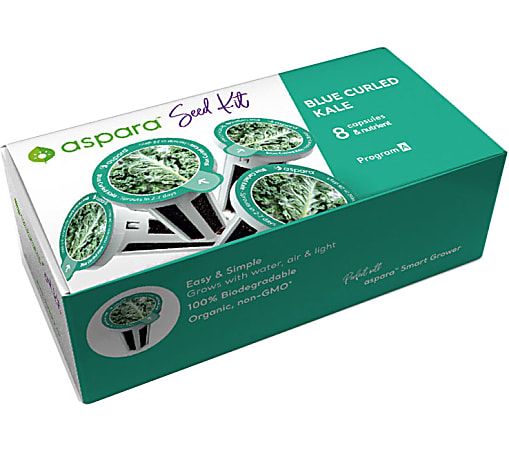 Aspara Blue Curled Kale Seed Kit, Kit Of 8 Capsules