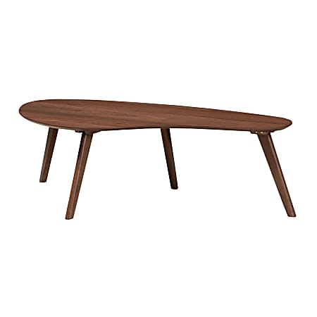 Baxton Studio Mid-Century Modern Coffee Table, 15"H x 47-1/4"W x 23-5/8"D, Walnut