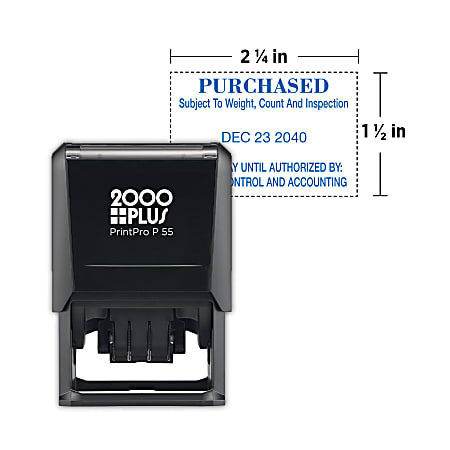 Custom 2000 Plus® PrintPro™ Self-Inking Date Stamp, Economy,