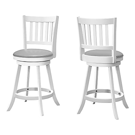 Monarch Specialties Arden Bar Stools, Gray/White, Set Of 2 Stools