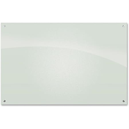 MooreCo™ Tempered Glass Dry-Erase Markerboard, 72" x 48", Frosted Pearl