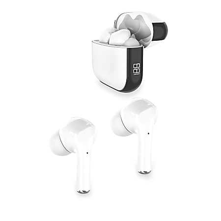 Bytech iHome XT-62 True Wireless Bluetooth In-Ear Earbuds, White, HMAUBE233WT