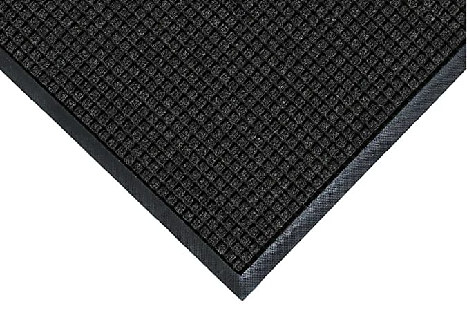 M+A Matting WaterHog Squares Classic Mat, 4' x 6', Charcoal, Smooth backing