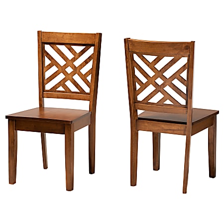 Baxton Studio Caron Dining Chairs, Walnut Brown, Set Of 2 Dining Chairs