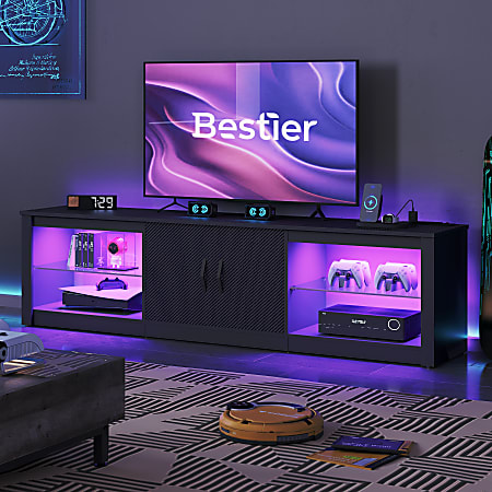 Bestier Modern LED Gaming TV Stand For 75 TVs With 2