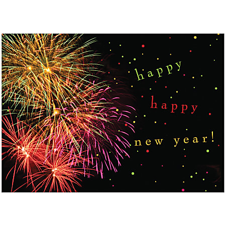 Sample Holiday Card, New Years Fireworks