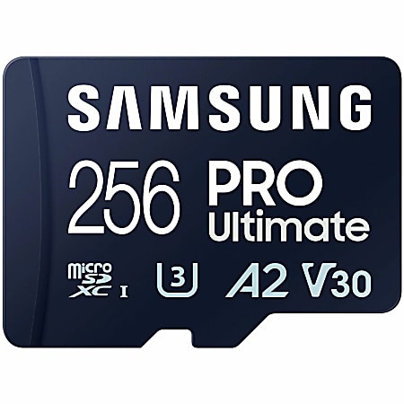 Samsung PRO Ultimate 256 GB Class 10/UHS-I (U3) V30 microSDXC - 1 - 200 MB/s Read - 130 MB/s Write - 10 Year Warranty