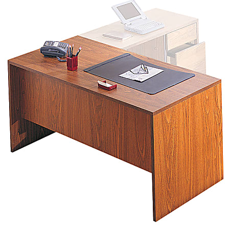 Global® Genoa Double-Pedestal Desk, 29"H x 60"W x 29 1/2"D, Harvest Oak