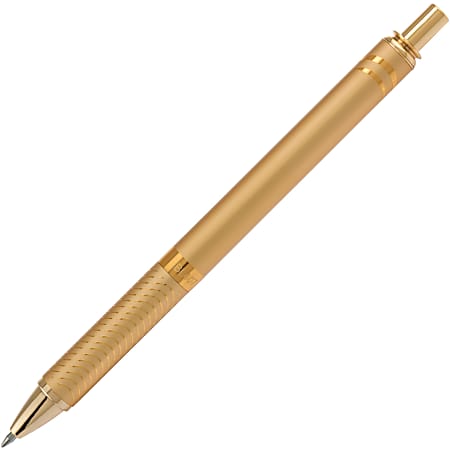 Pentel® EnerGel® Alloy Retractable Gel Pen, Medium Point, 0.7 mm, Gold ...
