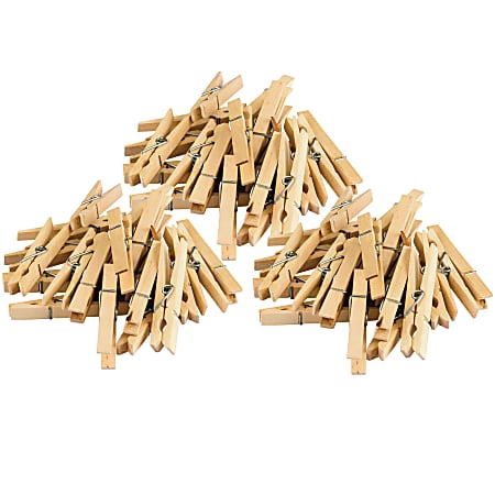 Teacher Created Resources STEM Basics Clothespins, Beige, 50 Clothespins Per Pack, Set Of 3 Packs