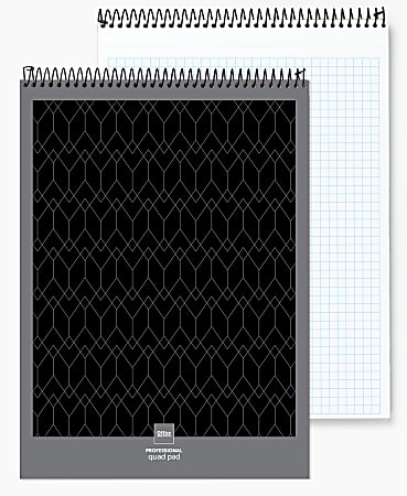 Office Depot® Brand Professional Top Wirebound Writing Pad, 8 1/2" x 11 3/4", Quad Ruled, 70 Sheets, White