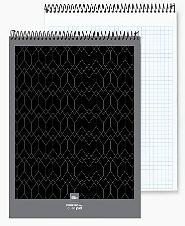 Office Depot® Brand Professional Top Wirebound Quad-Ruled Legal Pad, 8 1/2" x 11 3/4", White, 70 Sheets