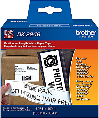 Brother Paper Shipping Label Roll, DK-2246, 4-1/16" x 100', White