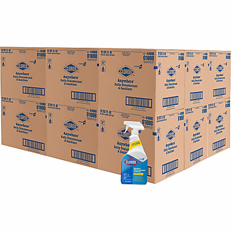 CloroxPro™ Anywhere Daily Disinfectant and Sanitizer - 32 fl oz (1 quart) - 216 / Bundle - Clear