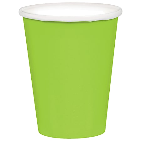 Amscan 68015 Solid Paper Cups, 9 Oz, Kiwi Green, 20 Cups Per Pack, Case Of 6 Packs