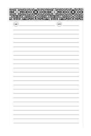 Office Depot® Brand Perforated Fashion Legal Pad, Narrow-Ruled, 5" x 8", White, 6 Pads Per Pack
