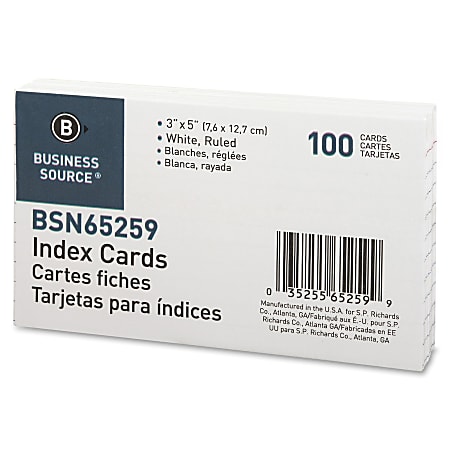 Business Source Ruled Index Cards - Front Ruling Surface - Ruled - 72 lb Basis Weight - 5 Business Source Ruled Index Cards - Front Ruling Surface - Ruled - 72 lb Basis Weight - 5