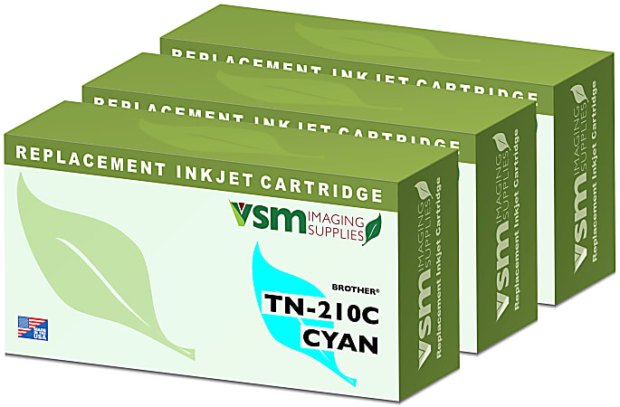 VSM VSM-TN210C (Brother TN-210C) High-Yield Remanufactured Cyan Toner Cartridges, Pack Of 3 Cartridges