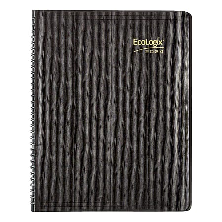 2023-2024 Brownline® EcoLogix 14-Month Monthly Planner, 8-1/2" x 11", 100% Recycled, Black, December 2023 To January 2024 , CB435W.BLK
