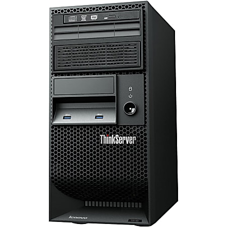 Lenovo ThinkServer TS140 70A4000HUX 5U Tower Server - 1 x Intel Core i3 (4th Gen) i3-4130 Dual-core (2 Core) 3.40 GHz - 4 GB Installed DDR3 SDRAM - Serial ATA/600 Controller - 0, 1, 5, 10 RAID Levels - 1 x 280 W