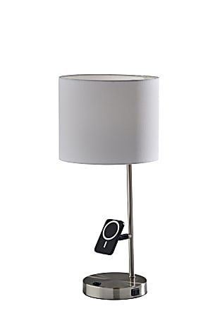 Adesso Wyatt Supercharger 22"H Desk Lamp, White/Brushed Steel