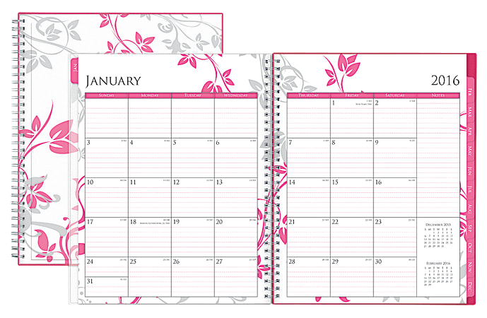 Blue Sky™ Weekly/Monthly Planner, 8 1/2" x 11", 50% Recycled, BCA Alexandra, January-December 2016