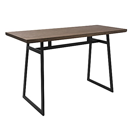 Lumisource Geo Industrial Counter Table, Rectangular, Brown/Black