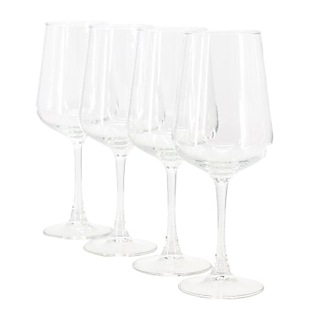 Gibson Home Belinni Classic Wine Glass Set, 15.4 Oz, Clear, Set Of 4 Glasses