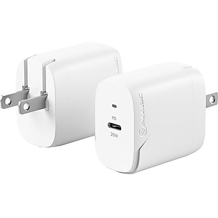 Alogic 1X20 Rapid Power 20W USB-C Compact Wall Charger - 20 W - 120 V AC, 230 V AC Input - 9 V DC/3 A, 5 V DC Output