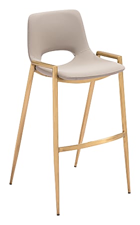 Zuo Desi Barstools, Beige/Gold, Set Of 2 Barstools