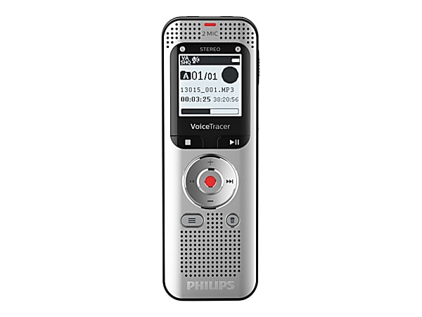 Philips Voice Tracer DVT2050 - Voice recorder - 8 GB - aluminum light silver metal front and black