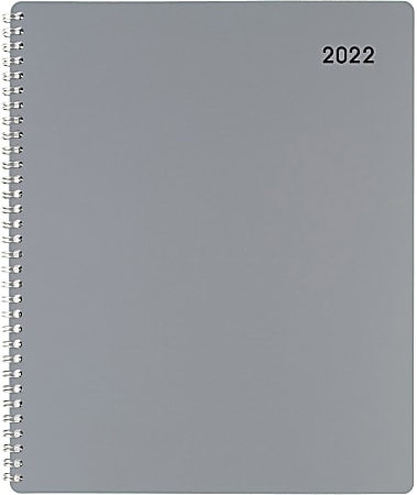 Office Depot® Brand Weekly/Monthly Appointment Book, 8-1/2" x 11", Silver, January To December 2022, OD710530