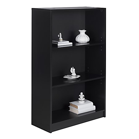 Realspace® Basic Bookcase, 3 Shelves, Black